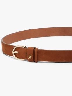 Tommy Hilfiger Brown Essential Rounded Buckle Leather Belt
