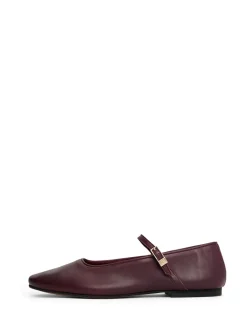 Tommy Hilfiger Red Leather Mary Jane Ballerinas