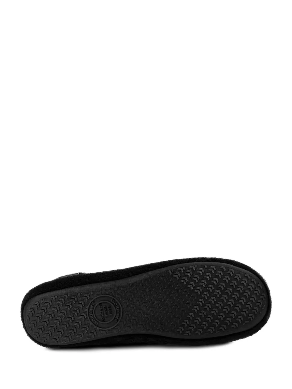 Totes Black Isotoner Terry Ballet Slippers With Bow