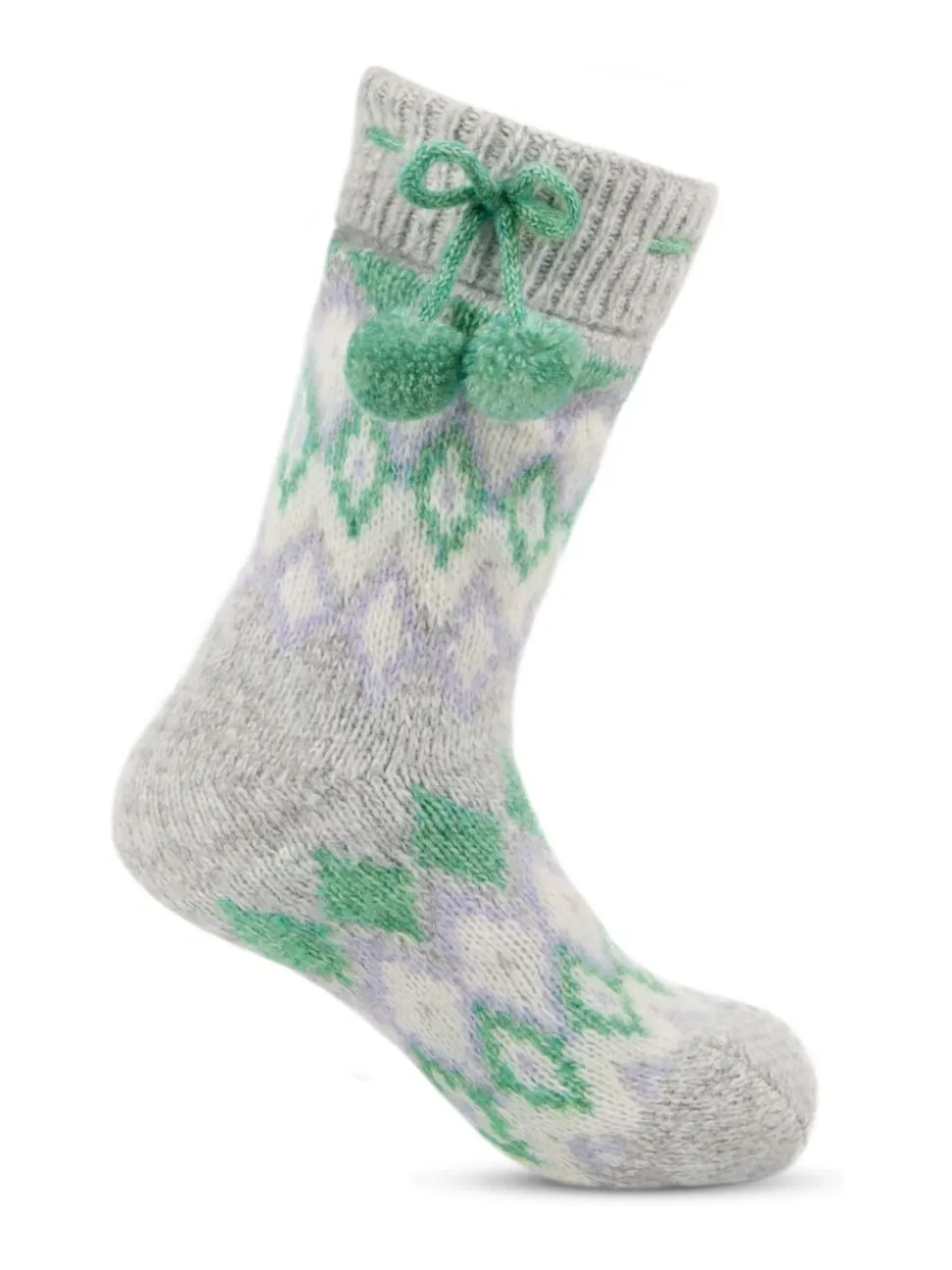 Totes Blue Toasties Ladies Fairisle Chenille Slipper Socks