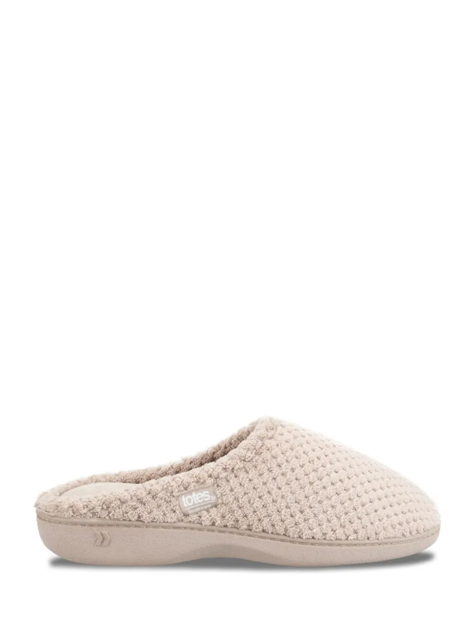 Totes Cream Isotoner Popcorn Terry Mules Slippers