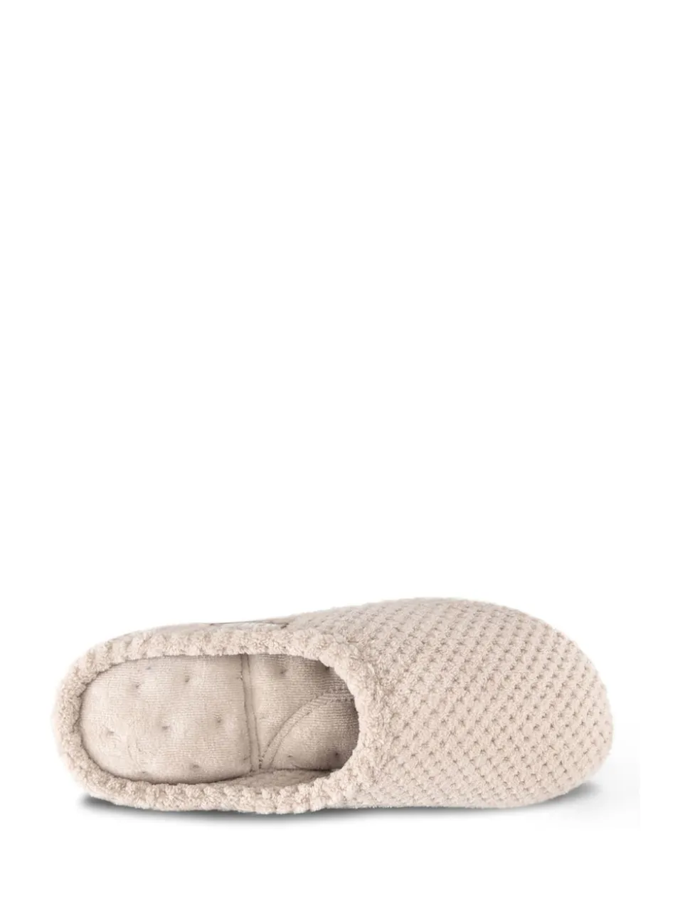 Totes Cream Isotoner Popcorn Terry Mules Slippers