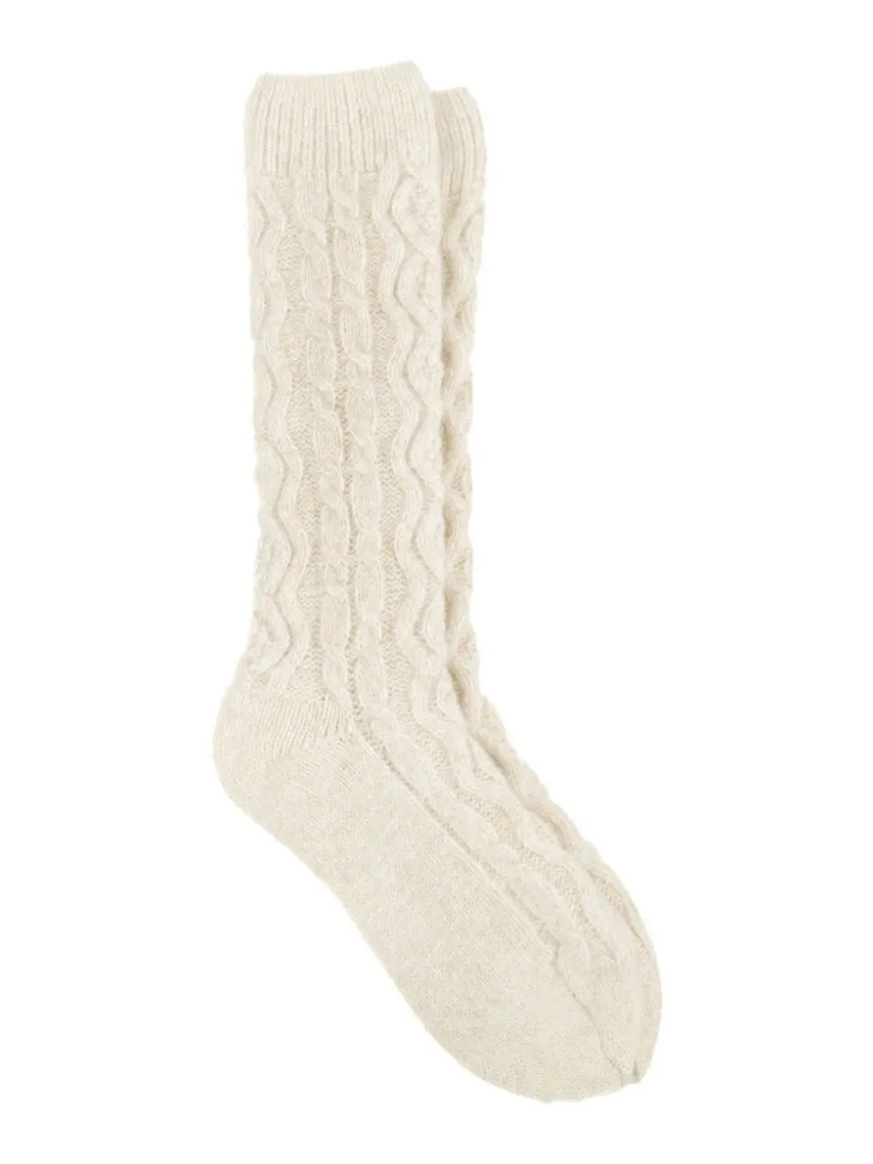 Totes Cream Toasties Ladies Cable Knit Slouch Slipper Socks