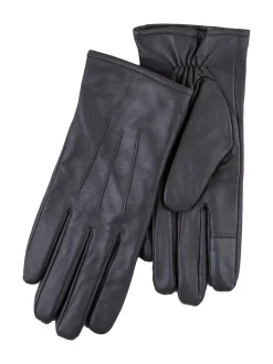 Totes Grey 3 Point Smartouch Winter Leather Gloves