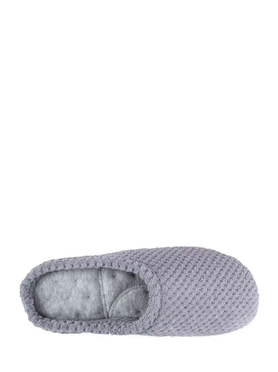 Totes Grey Isotoner Popcorn Terry Mules Slippers