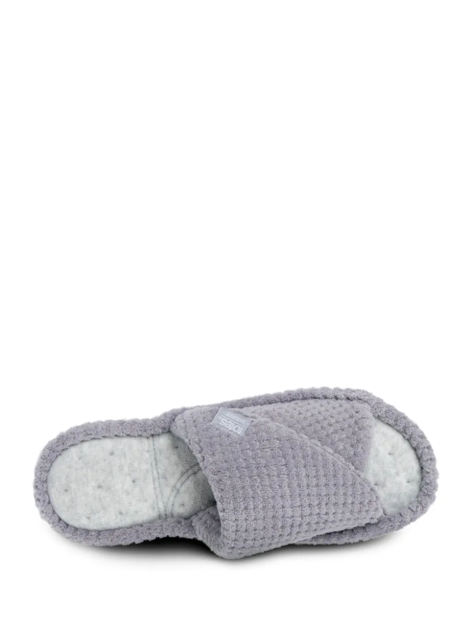 Totes Grey Ladies Isotoner Popcorn Turnover Open Toe Slippers