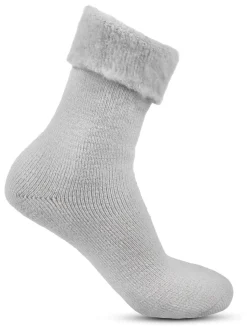 Totes Natural Ladies Brushed Thermal Bed Socks 2 Pack
