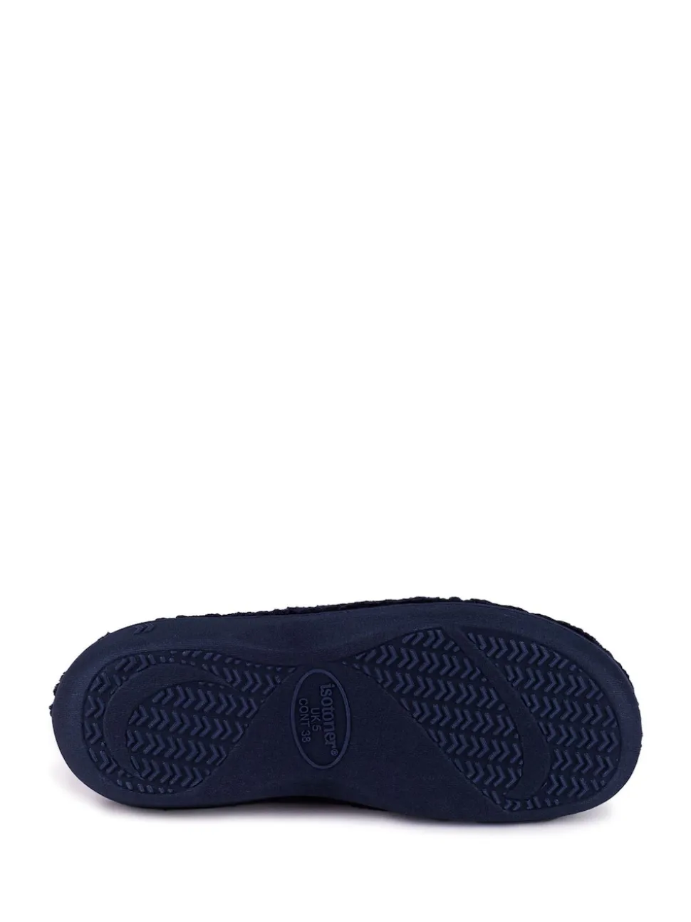 Totes Navy Isotoner Popcorn Terry Mules Slippers