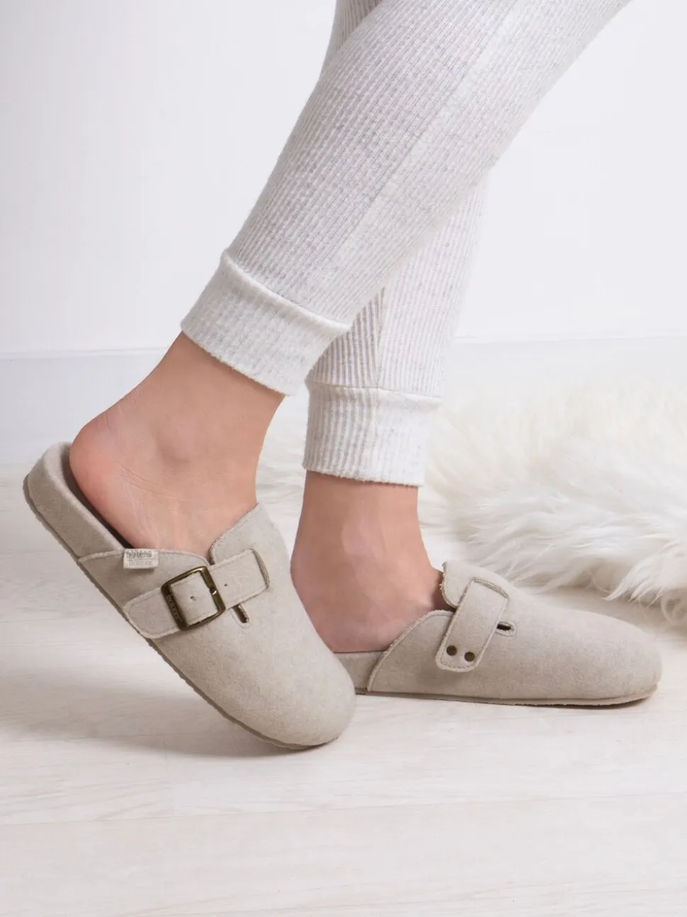 Totes Nude Isotoner Felt Clogs With Ultra Comfort Foam & Pillowstep