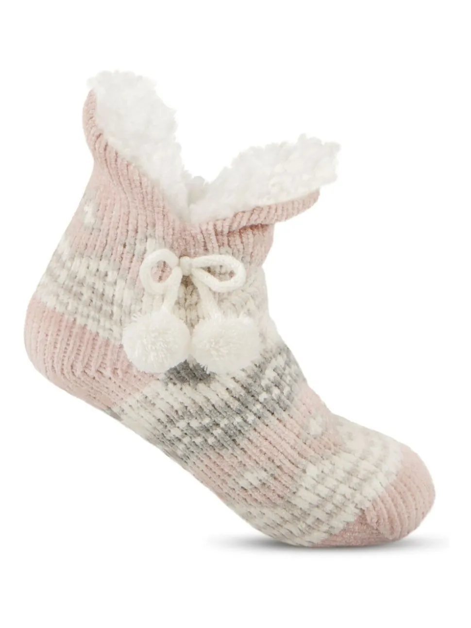 Totes Pink Toasties Ladies Chenille Crop Knitted Slipper Socks