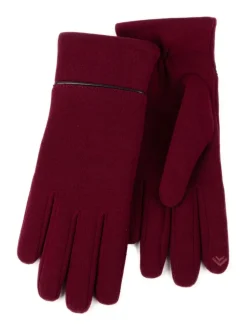 Totes Red Isotoner Ladies Thermal Smartouch Winter Gloves With Piping Detail