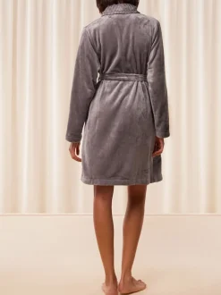 Triumph Grey 100% Cotton Fleece Robe