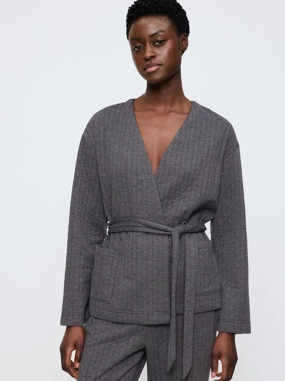 Triumph Grey Cozy Comfort Robe Top Quilted