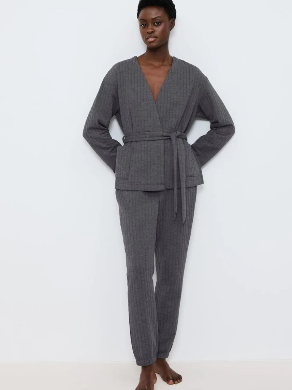 Triumph Grey Cozy Comfort Robe Top Quilted