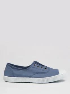 Trotters London Blue Adult Plum Canvas Shoes