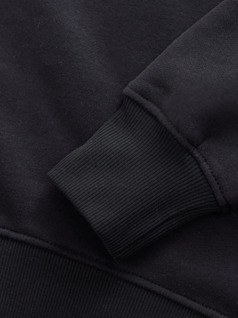 Ultimate Black Supersoft Peached Essentials Crew Neck Seam Detail Sweatshirt