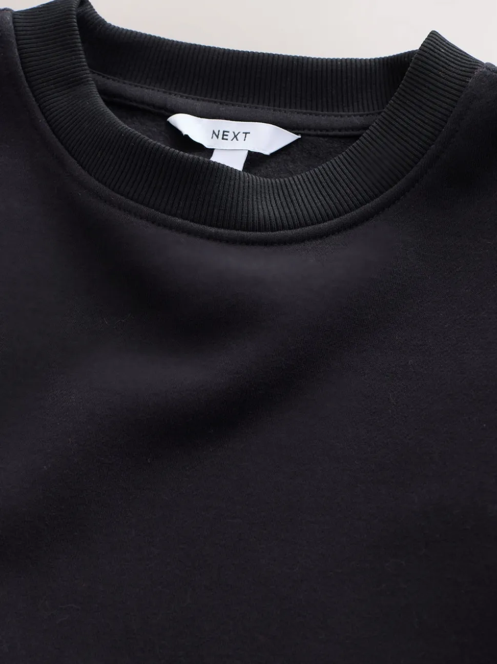 Ultimate Black Supersoft Peached Essentials Crew Neck Seam Detail Sweatshirt