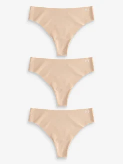 Under Armour Light Brown No Show Pure Stretch Thongs 3 Pack