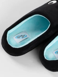 Vanilla Underground Black Pingu Mule Slippers