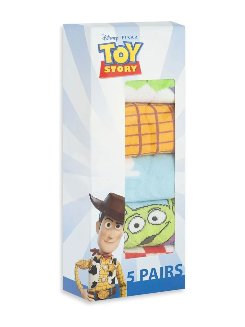 Vanilla Underground Blue Disney Toy Story Unisex Multicoloured Multi Character Calf Socks Set of 5