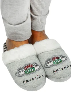 Vanilla Underground Grey Friends Womens Winter Mule Slippers