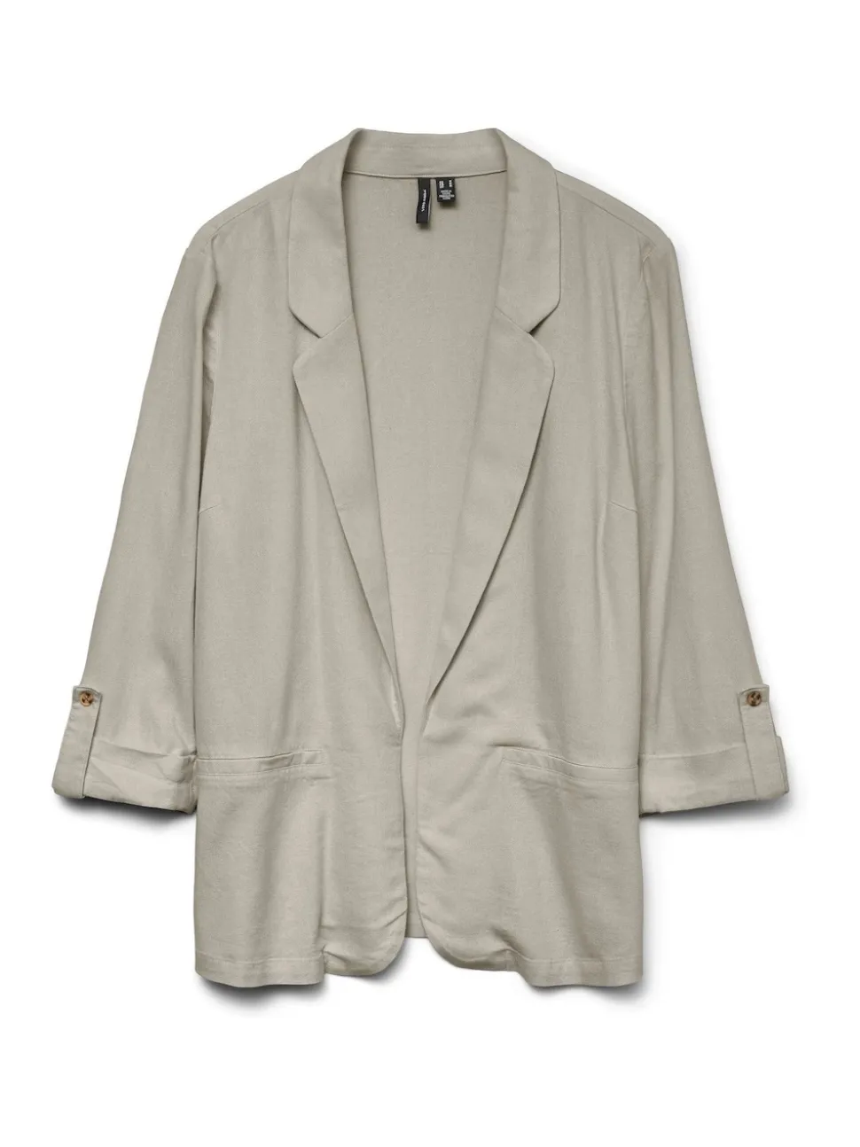 VERO MODA Beige Linen Blend 3/4 Sleeve Jacket