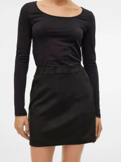 VERO MODA Black Short Faux Suede Skirt