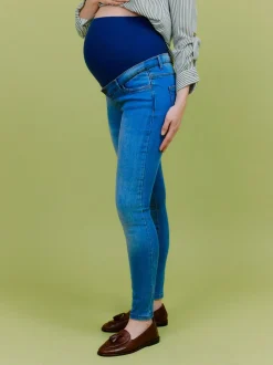 VERO MODA Blue Maternity Over The Bump Stretch Comfort Skinny Jeans