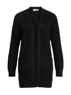 VILA Black Long 100% Cotton Cardigan