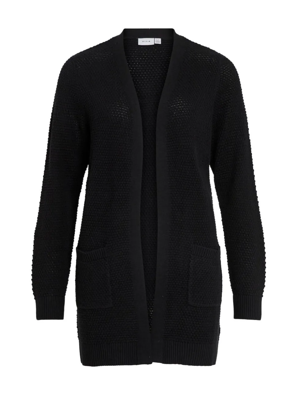 VILA Black Long 100% Cotton Cardigan