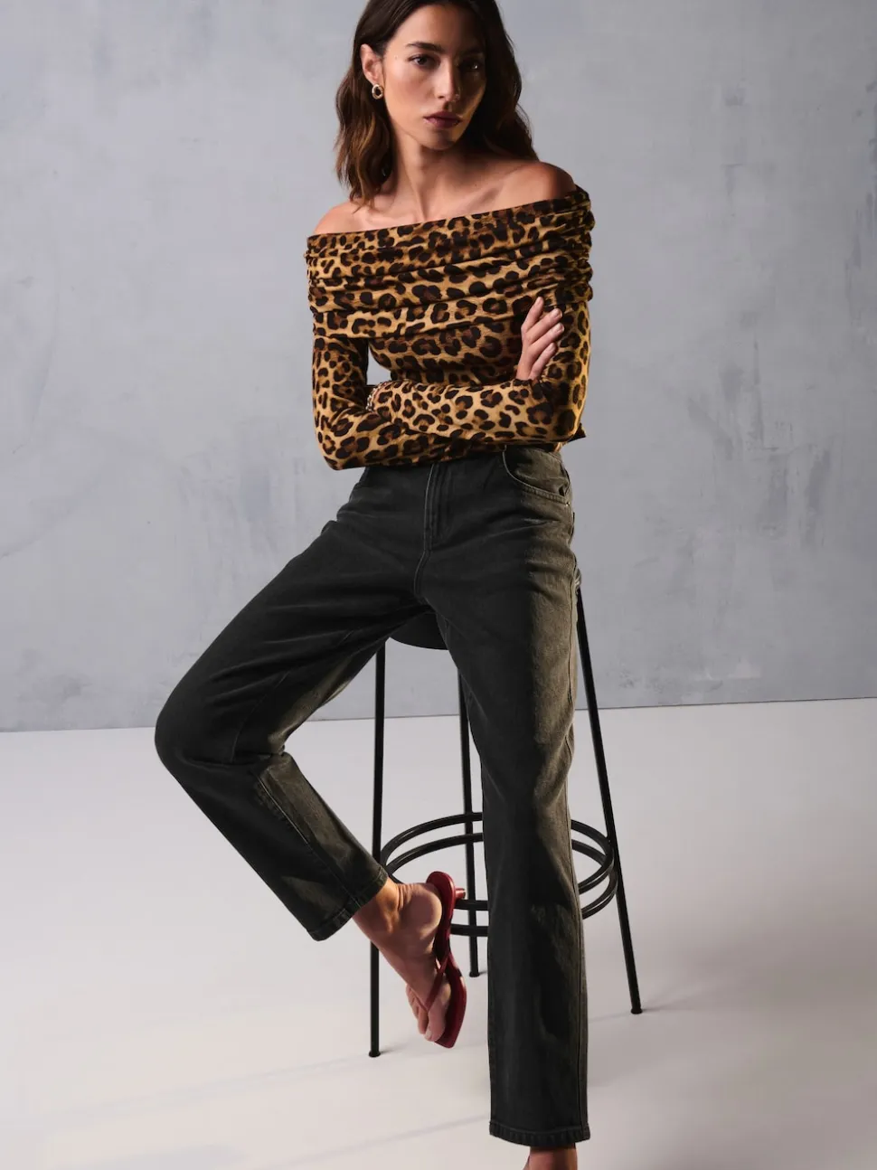 Washed Black Mom Comfort Stretch Jeans