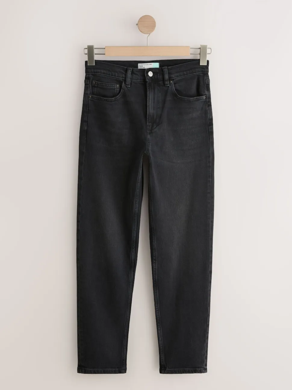 Washed Black Mom Comfort Stretch Column Jeans