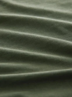 Washed Khaki Green Jersey Sarong Tie T-Shirt Dress