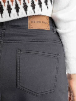 Weird Fish Black Juda Longline Denim Skirt