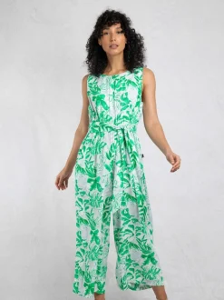 Weird Fish Green Padra Printed Jumpsuit