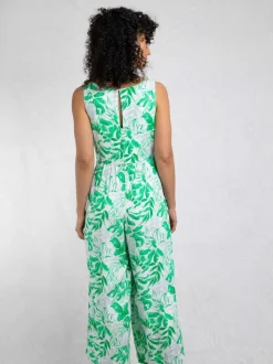 Weird Fish Green Padra Printed Jumpsuit