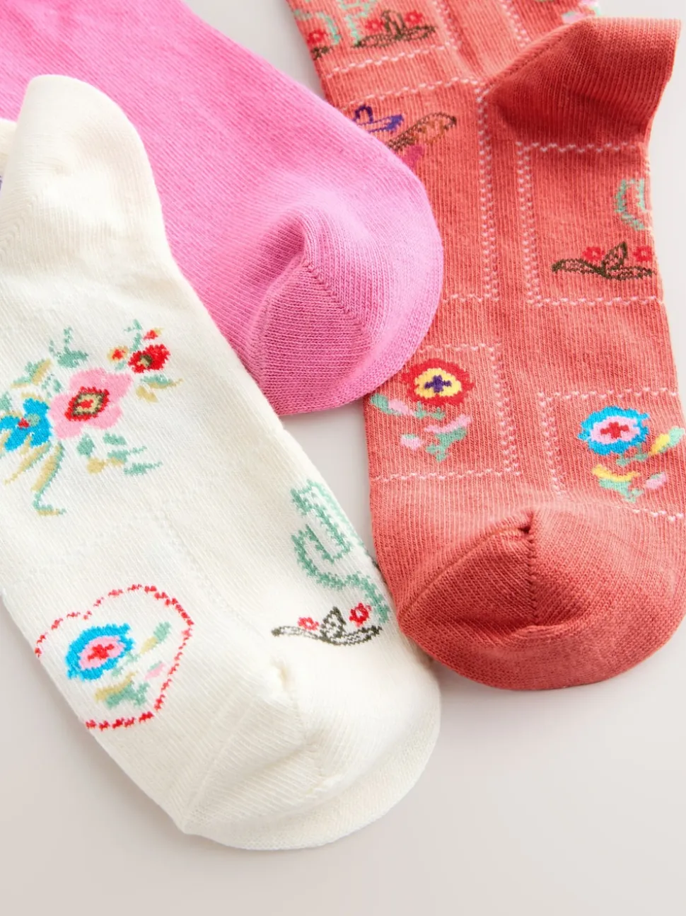 Western Neutral Textured Ankle Socks 3 Pack