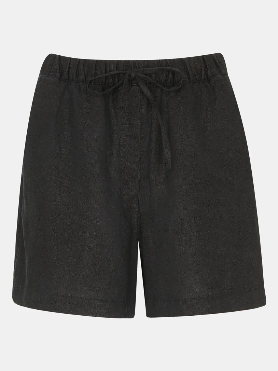 Whistles Black Linen Elasticated Shorts