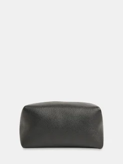 Whistles Black Ria Leather Zip Pouch