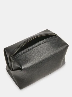 Whistles Black Ria Leather Zip Pouch