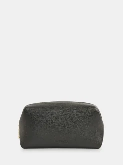 Whistles Black Ria Mini Leather Zip Pouch