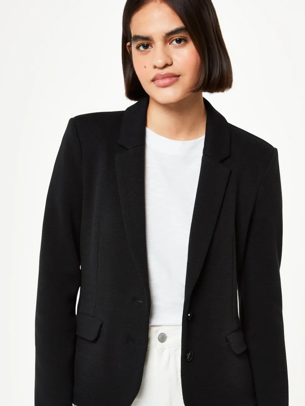 Whistles Black Slim Jersey Jacket