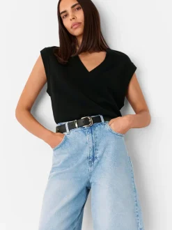Whistles Blue 100% Cotton Authentic Knee Length Shorts