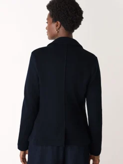 Whistles Blue Slim Jersey Jacket
