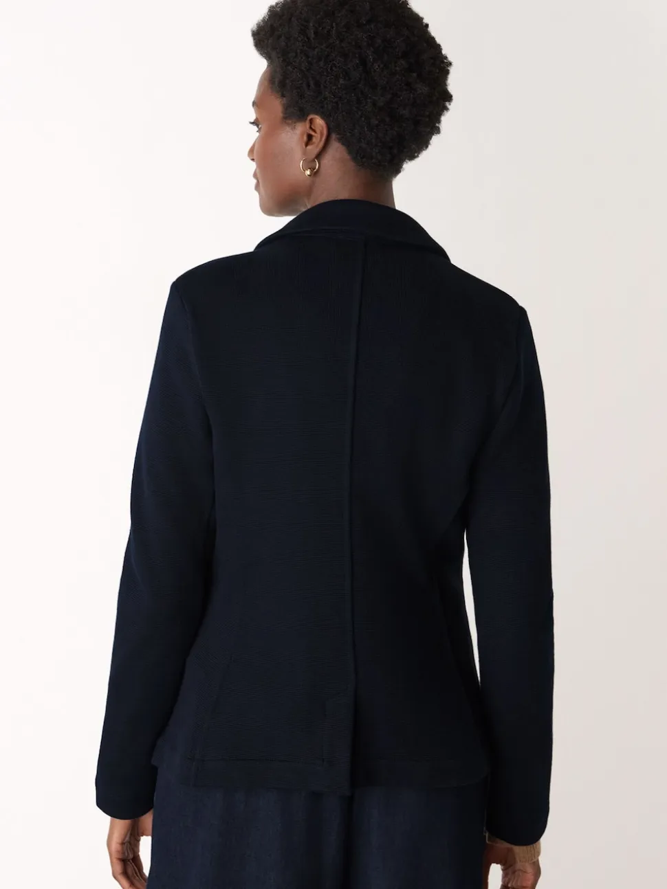 Whistles Blue Slim Jersey Jacket