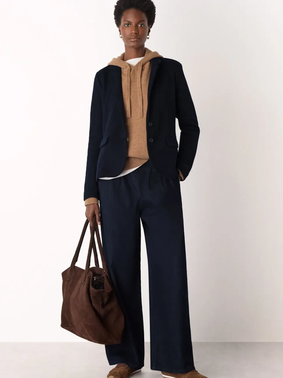Whistles Blue Slim Jersey Jacket