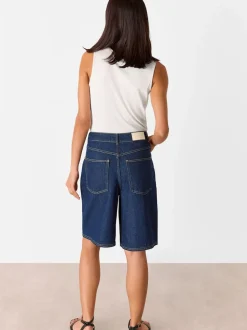 Whistles Dark Denim 100% Cotton Authentic Knee Length Shorts