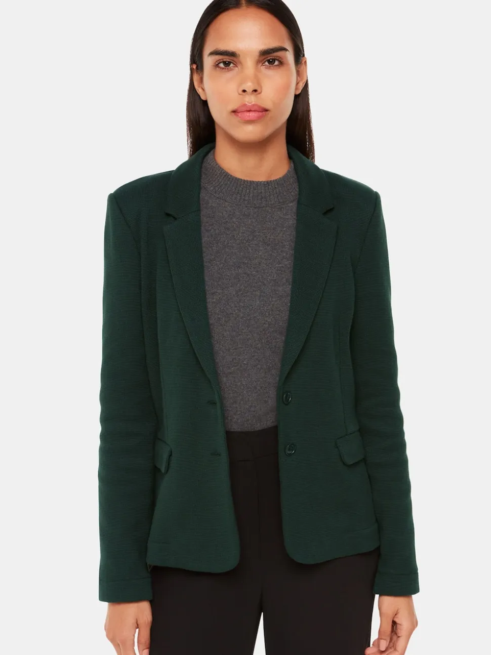 Whistles Green Slim Jersey Jacket