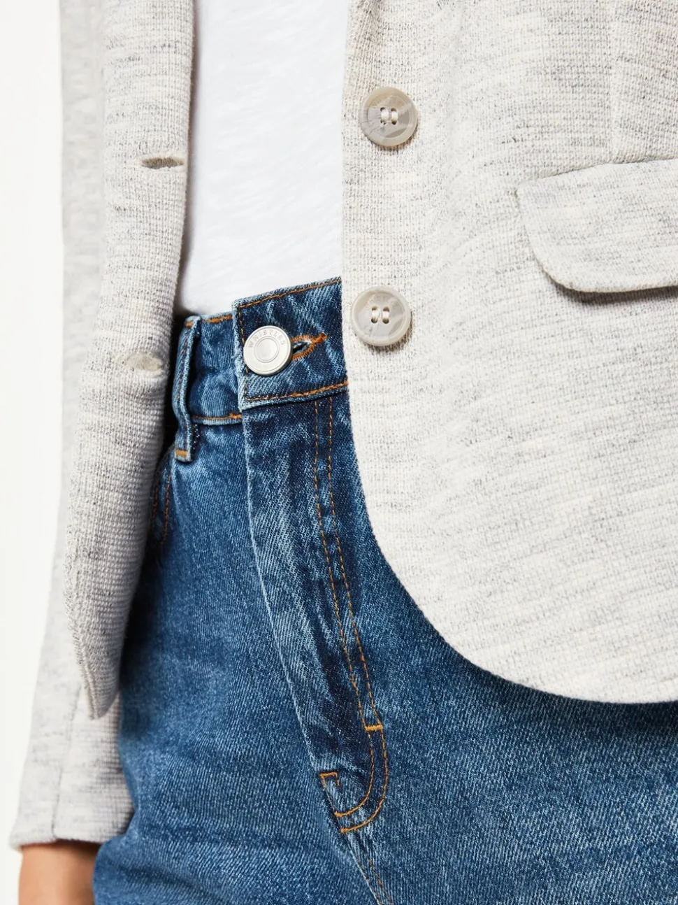 Whistles Grey Slim Jersey Jacket