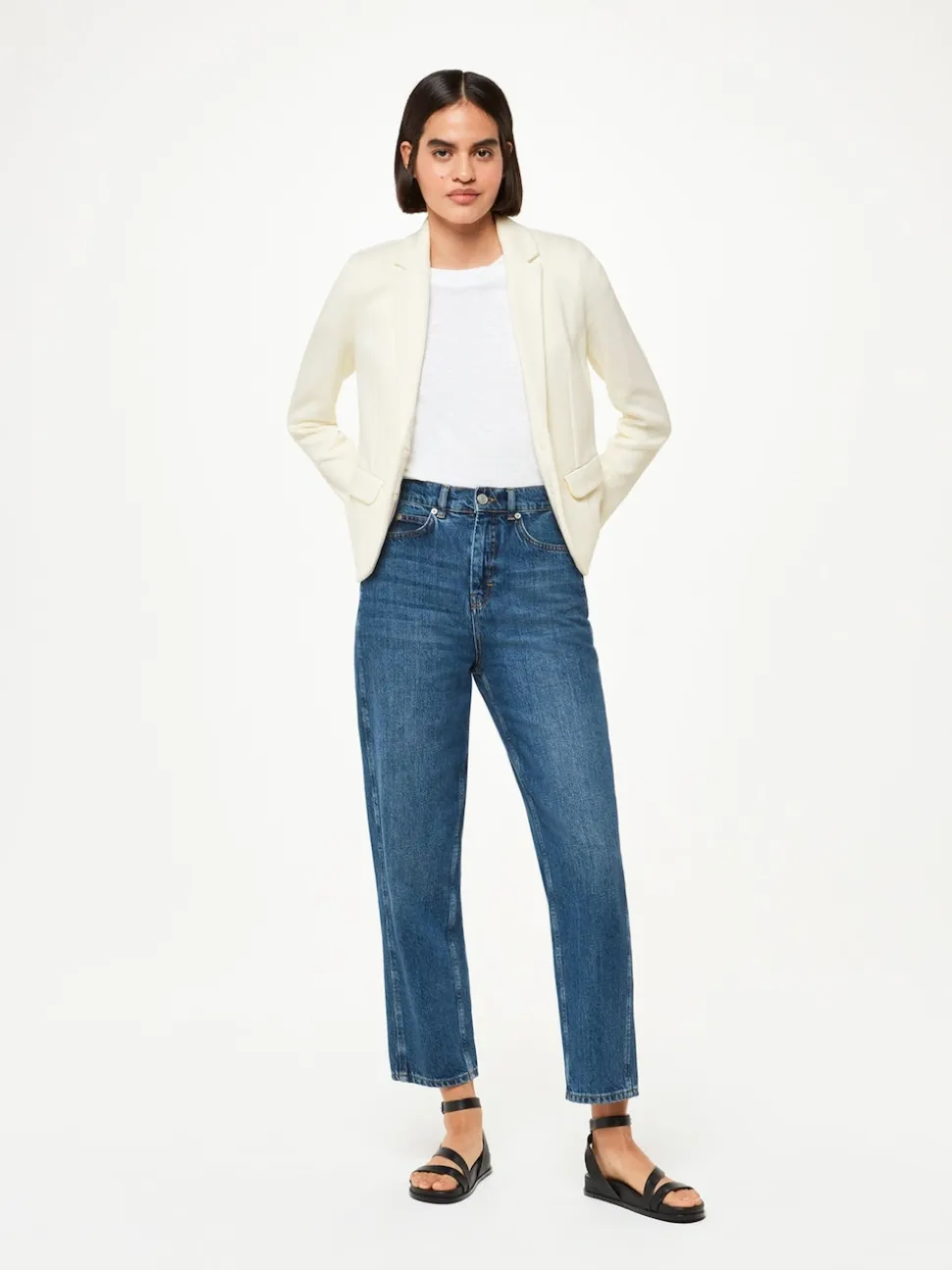 Whistles White Slim Jersey Jacket